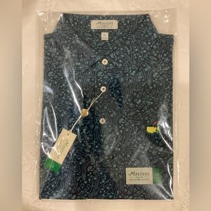 2025 Peter Millar xl Large Men's Golf Shirt Masters course map Print Green Poll